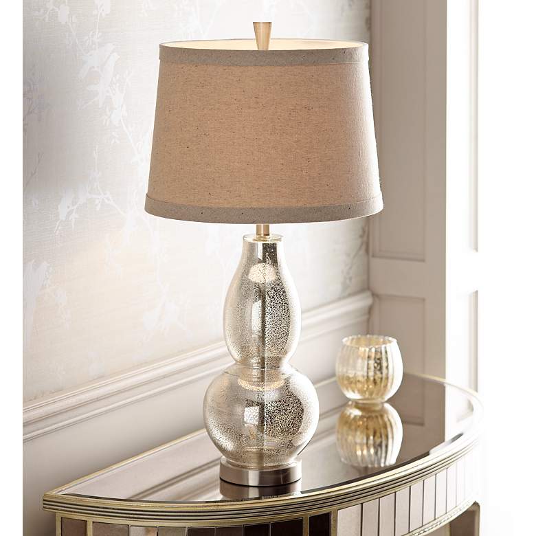 Image 1 360 Lighting Double Gourd 30 1/2" High Mercury Glass Table Lamp