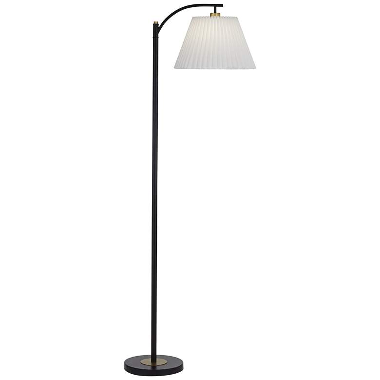 Image 2 360 Lighting Downbridge 67 1/2" Pleated Shade and Black Floor Lamp