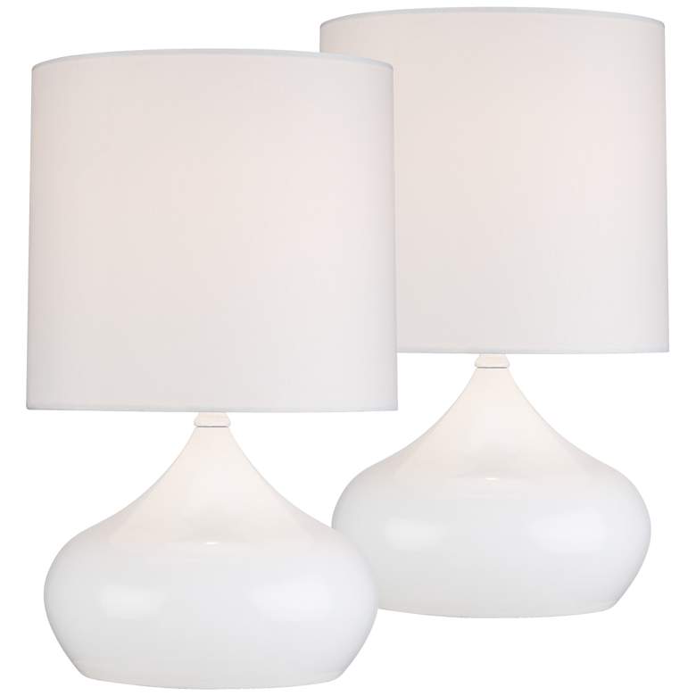 Image 2 360 Lighting Droplet 14 3/4 inch White Modern Accent Lamps Set of 2