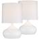 360 Lighting Droplet 14 3/4" White Modern Accent Lamps Set of 2
