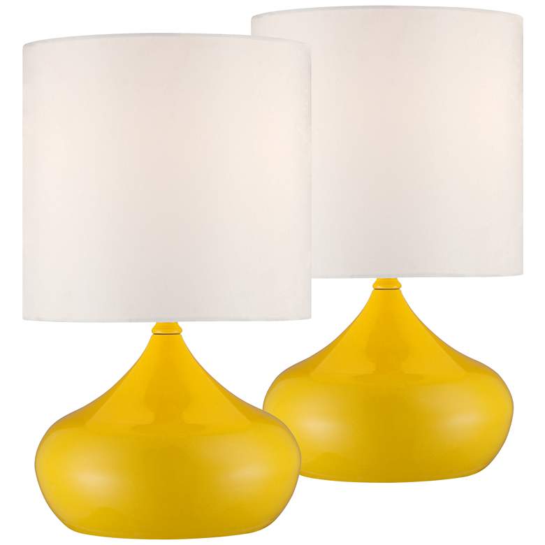 Image 3 360 Lighting Droplet 14 3/4" Yellow Modern Accent Lamps Set of 2
