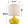 360 Lighting Droplet 14 3/4" Yellow Modern Accent Lamps Set of 2 in scene