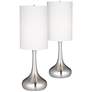 360 Lighting Droplet 24 1/2" Brushed Steel Modern Table Lamps Set of 2
