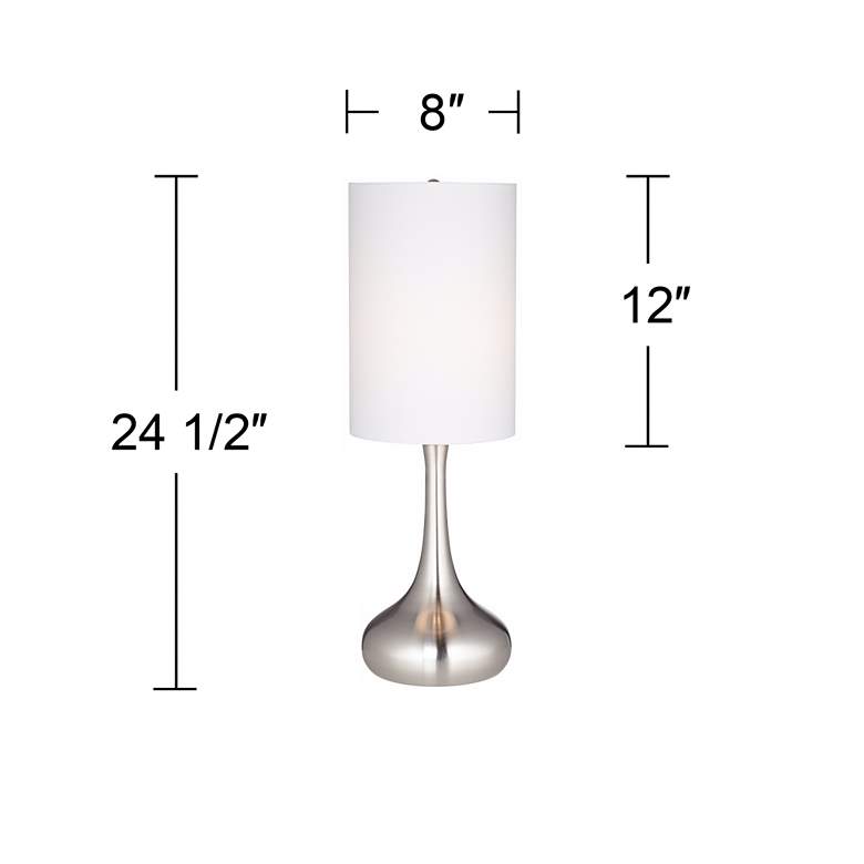 Image 6 360 Lighting Droplet 24 1/2 inch Brushed Steel Modern Table Lamps Set of 2 more views