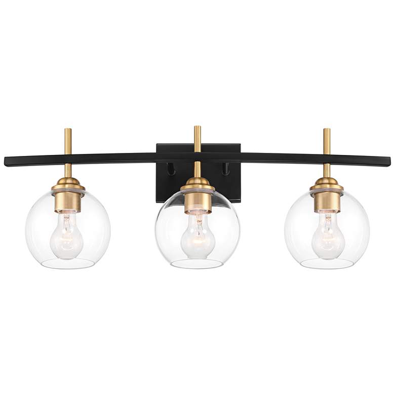 Image 3 360 Lighting Duka 27" Wide 3-Light Black and Gold Bath Light