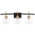 360 Lighting Duka 27" Wide 3-Light Black and Gold Bath Light