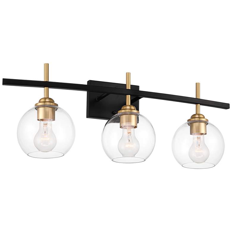 Image 6 360 Lighting Duka 27" Wide 3-Light Black and Gold Bath Light more views