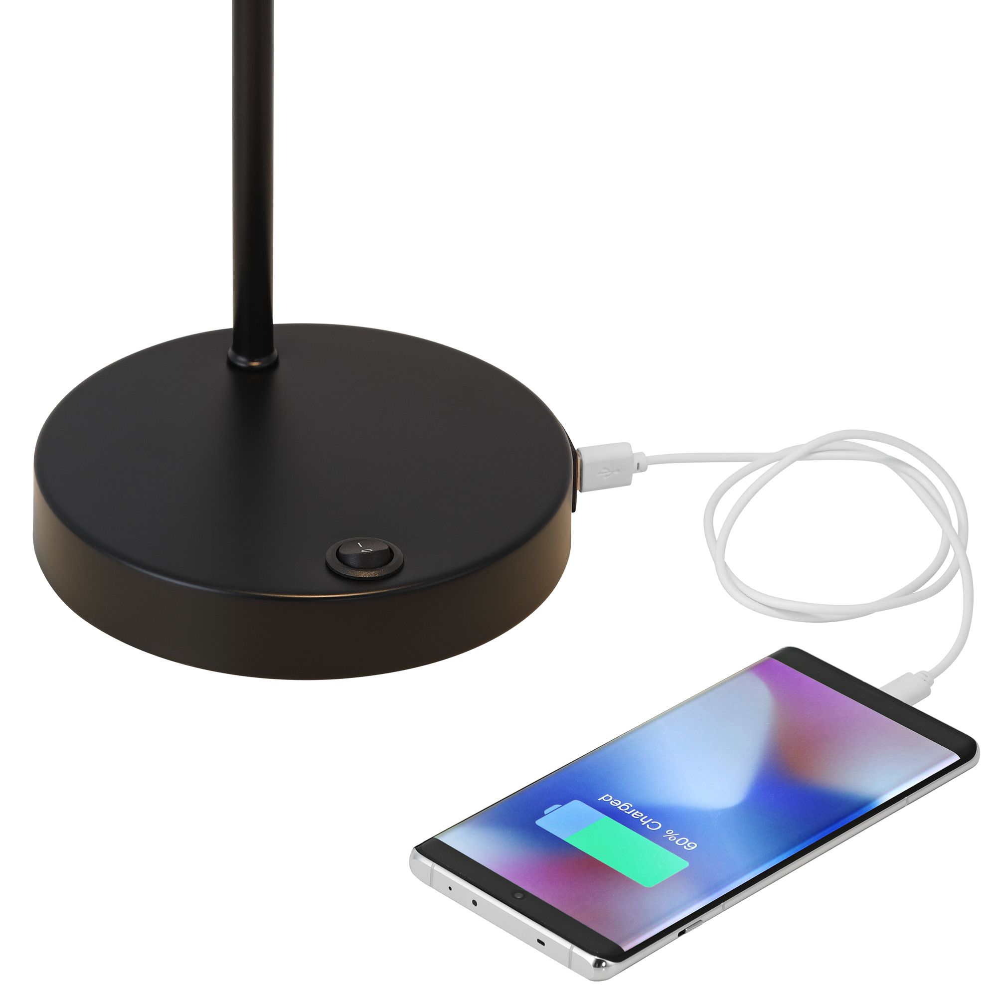 Image 3 360 Lighting Duke 20 3/4" Nickel and Black Modern USB Lamps Set of 2 more views