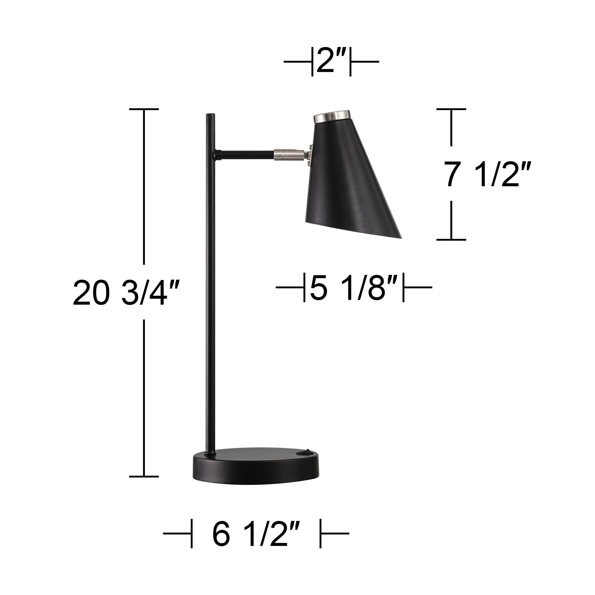 360 Lighting Duke 20 3/4" Nickel and Black Modern USB Lamps Set of 2