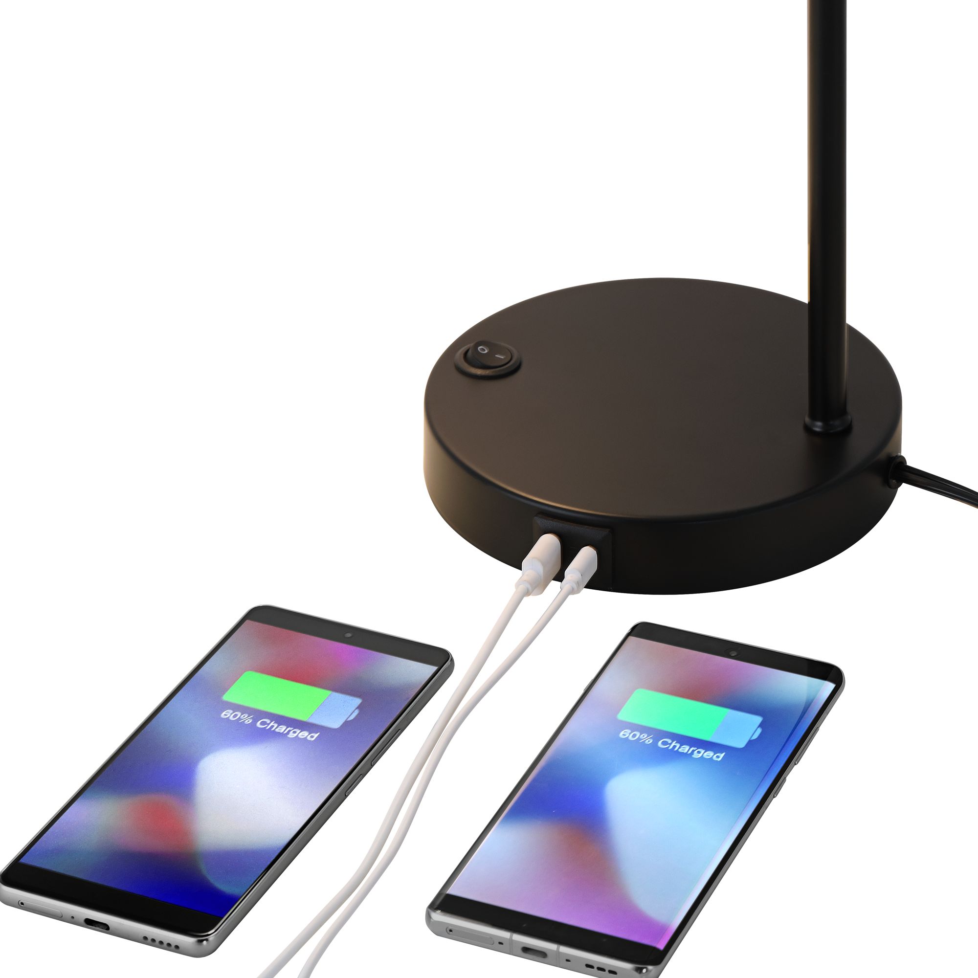 Image 4 360 Lighting Duke 20 3/4" Nickel and Black Modern USB Lamps Set of 2 more views