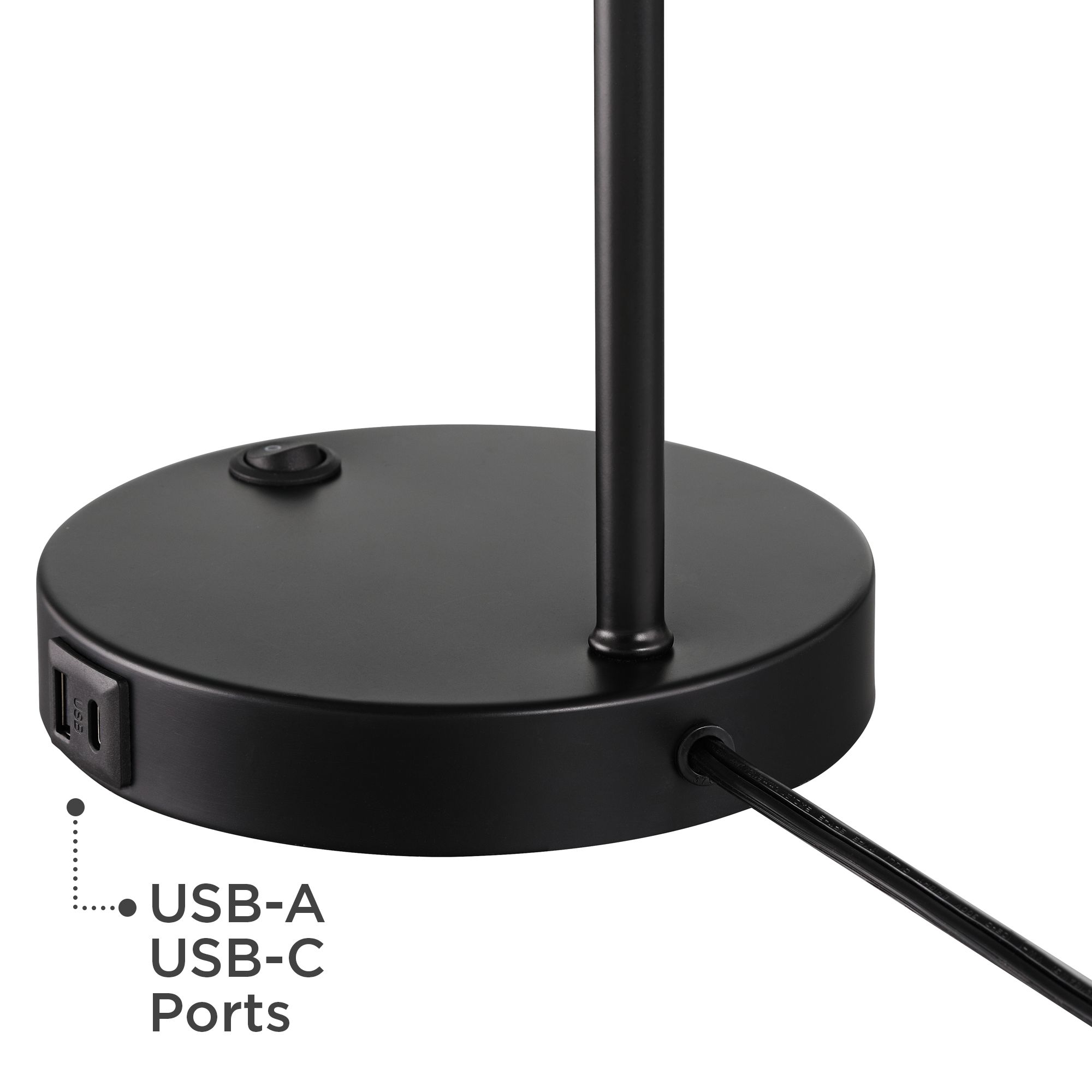 Image 5 360 Lighting Duke 20 3/4" Nickel and Black Modern USB Lamps Set of 2 more views