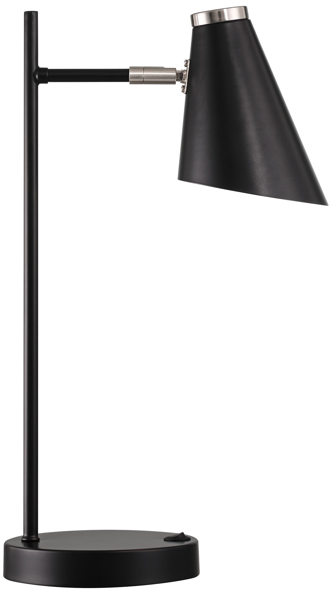 360 Lighting Duke 20 3/4" Nickel and Black Modern USB Lamps Set of 2