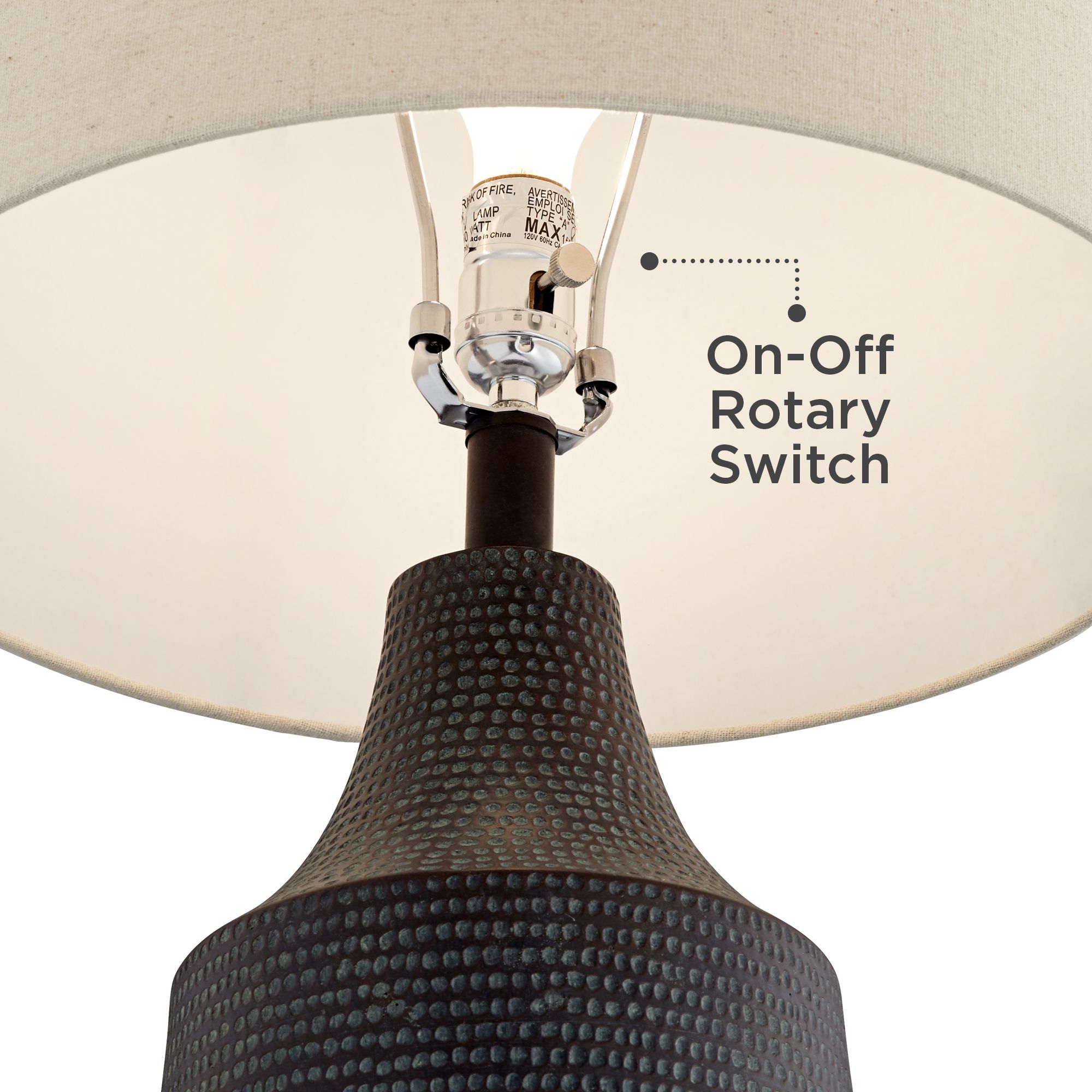 Image 5 360 Lighting Dune 30" Black Finish Hammered Jar Table Lamp more views