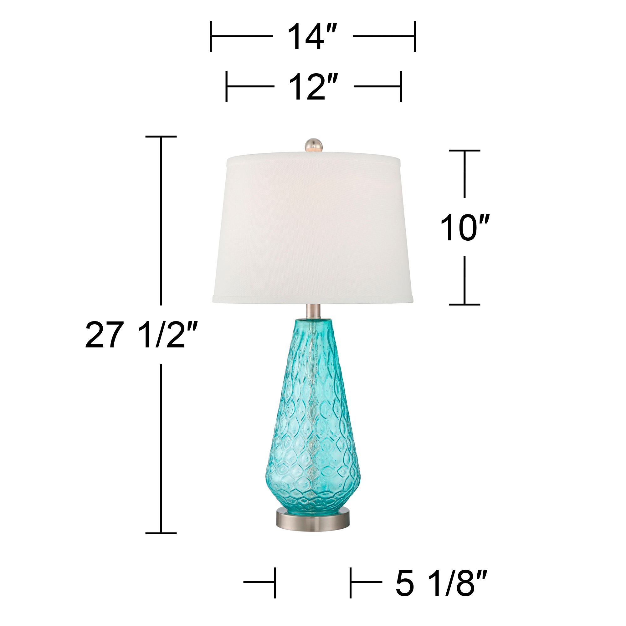360 Lighting Dylan 27 1/2" Blue Glass Coastal Modern Lamps Set of 2