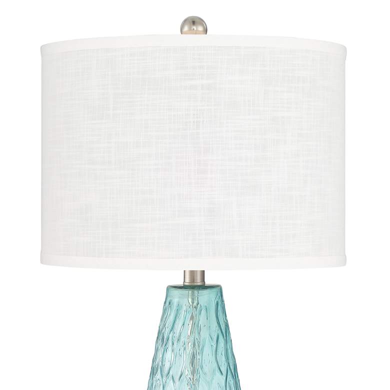 Image 2 360 Lighting Dylan 27 1/2 inch White Shade Blue Glass Table Lamps Set of 2 more views