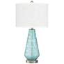 360 Lighting Dylan 27 1/2" White Shade Blue Glass Table Lamps Set of 2