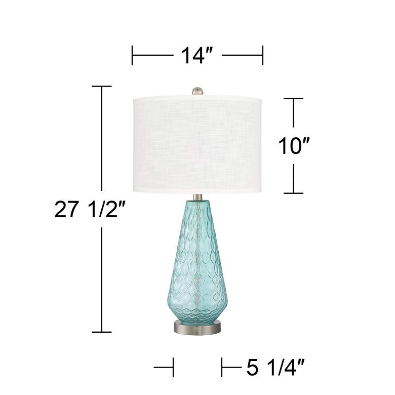 Image 7 360 Lighting Dylan 27 1/2" White Shade Blue Glass Table Lamps Set of 2 more views