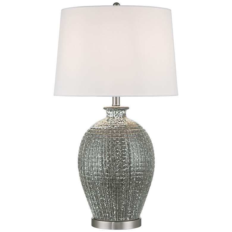 Image 2 360 Lighting Dylan 28 1/4" Textured Silver Glaze Ceramic Table Lamp