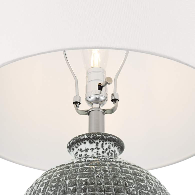 Image 5 360 Lighting Dylan 28 1/4" Textured Silver Glaze Ceramic Table Lamp more views