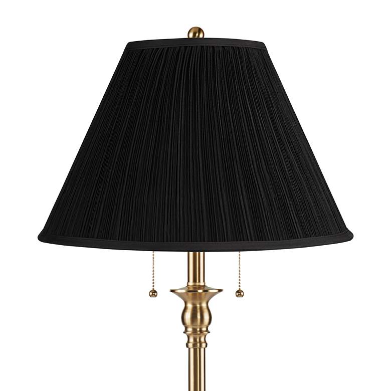 Image 2 360 Lighting Dyna 58" Antique Brass Black Mushroom Shade Floor Lamp more views