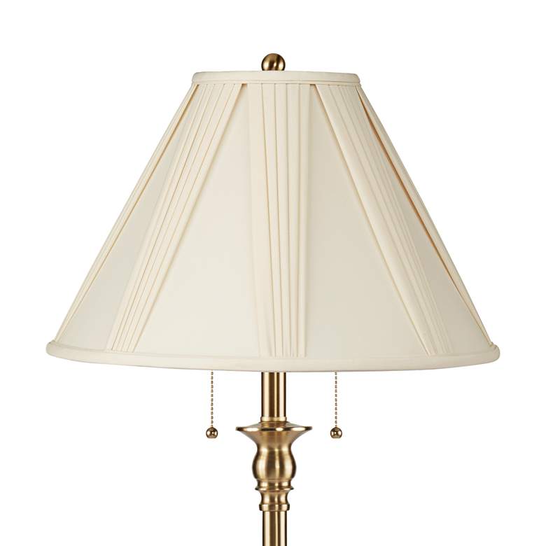 Image 2 360 Lighting Dyna 58" Antique Brass French Pleated Shade Floor Lamp more views