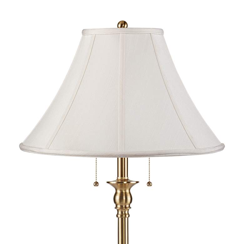 Image 2 360 Lighting Dyna 58" Antique Brass Shantung Shade Floor Lamp more views