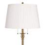 Thumbnail2 of 360 Lighting Dyna 58" Antique Brass White Pleated Shade Floor Lamp more views