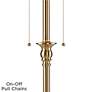 Thumbnail3 of 360 Lighting Dyna 58" Antique Brass White Pleated Shade Floor Lamp more views