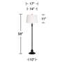 5_360 Lighting Dyna 58" High Pleated Shade Black 2-Light Floor Lamp more views