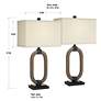 360 Lighting Egan 27 1/2" Ring Bronze and Stone Table Lamps Set of 2
