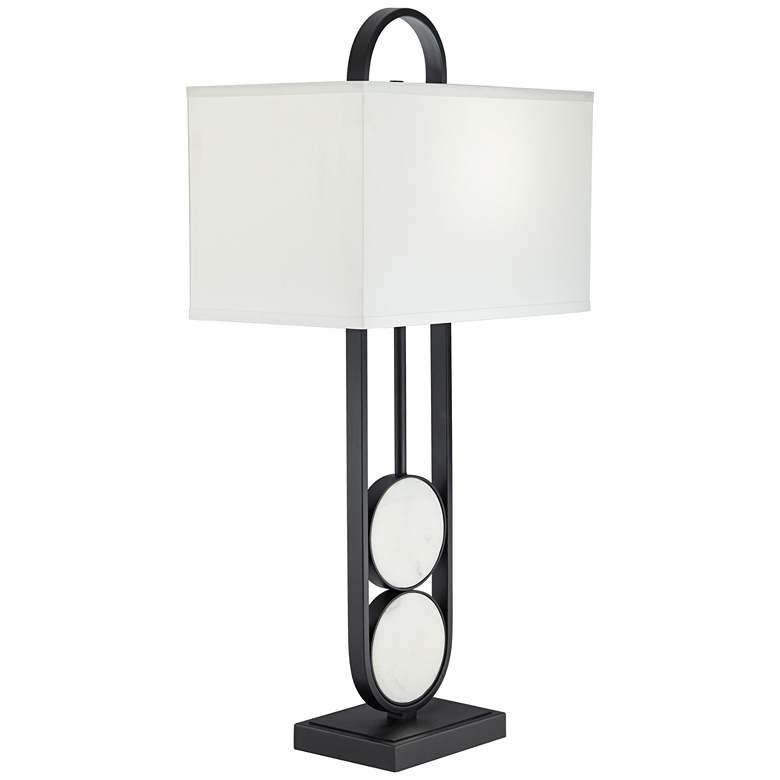 Image 7 360 Lighting Eleanor 32 1/4 inch Black and White Marble Modern Table Lamp more views