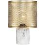 360 Lighting Elijah 11 1/2" High Brass and Faux Marble Accent Lamp in scene