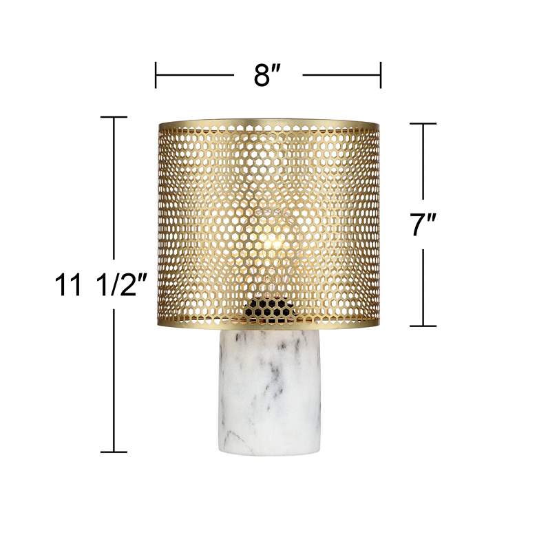 Image 5 360 Lighting Elijah 11 1/2" High Brass and Faux Marble Accent Lamp more views