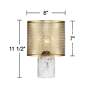 360 Lighting Elijah 11 1/2" High Brass and Faux Marble Accent Lamp in scene