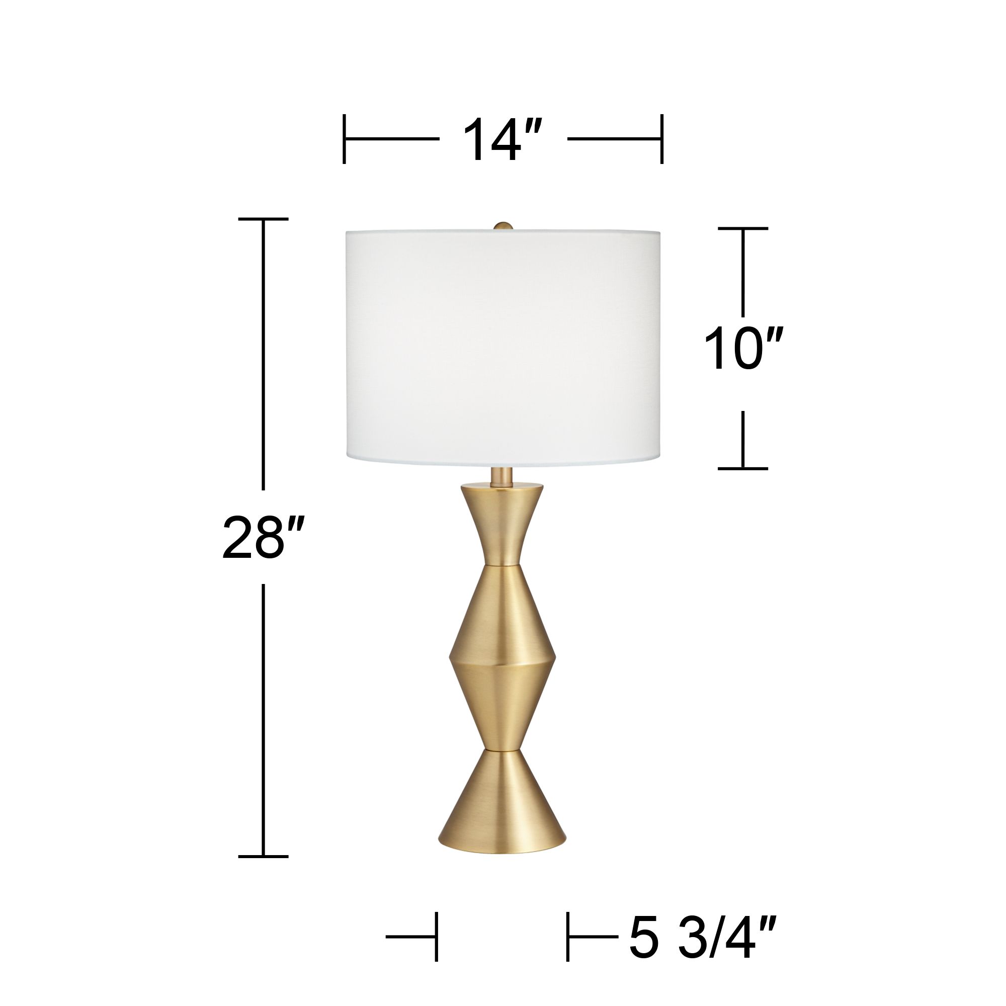 360 Lighting Elka 28" Brass Finish Metal Modern Table Lamp