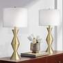 360 Lighting Elka 28" High Brass Finish Modern Table Lamps Set of 2
