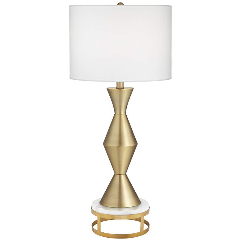 Image 1 360 Lighting Elka 31 3/4 inch Modern Brass Lamp with Round Riser