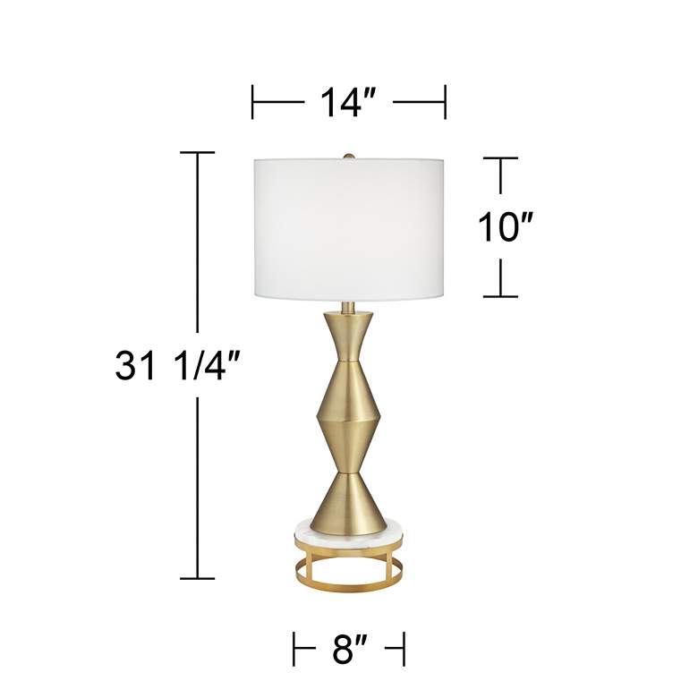 Image 7 360 Lighting Elka 31 3/4 inch Modern Brass Lamp with Round Riser more views