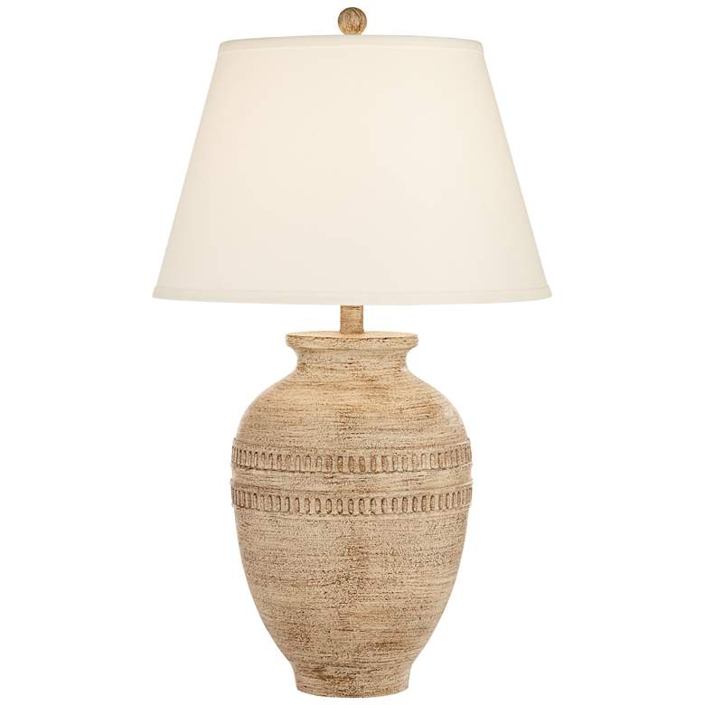 Image 2 360 Lighting Elko 27.6 inch Rustic Sandstone Jar Table Lamp