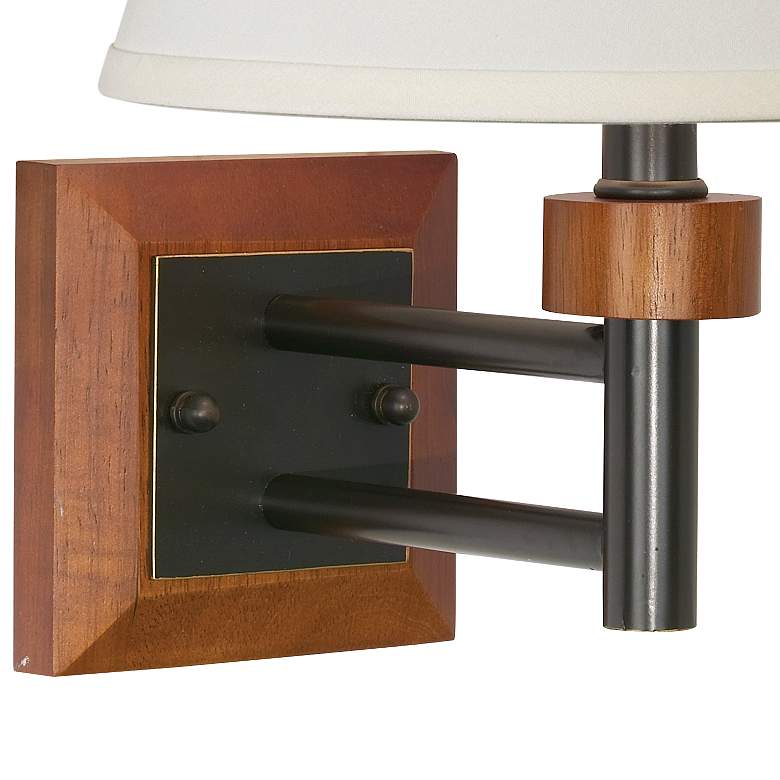 Image 3 360 Lighting Ellcrest 15 1/2 inch Bronze and Walnut Single Light Wall Lamp more views
