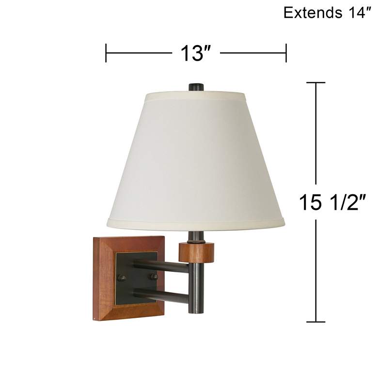 Image 4 360 Lighting Ellcrest 15 1/2 inch Bronze and Walnut Single Light Wall Lamp more views