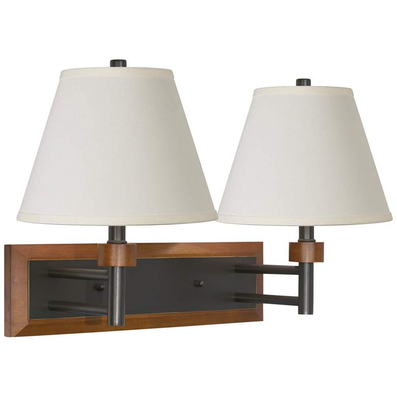 Image 1 360 Lighting Ellcrest 28" Bronze Walnut Two Light Hardwired Wall Light