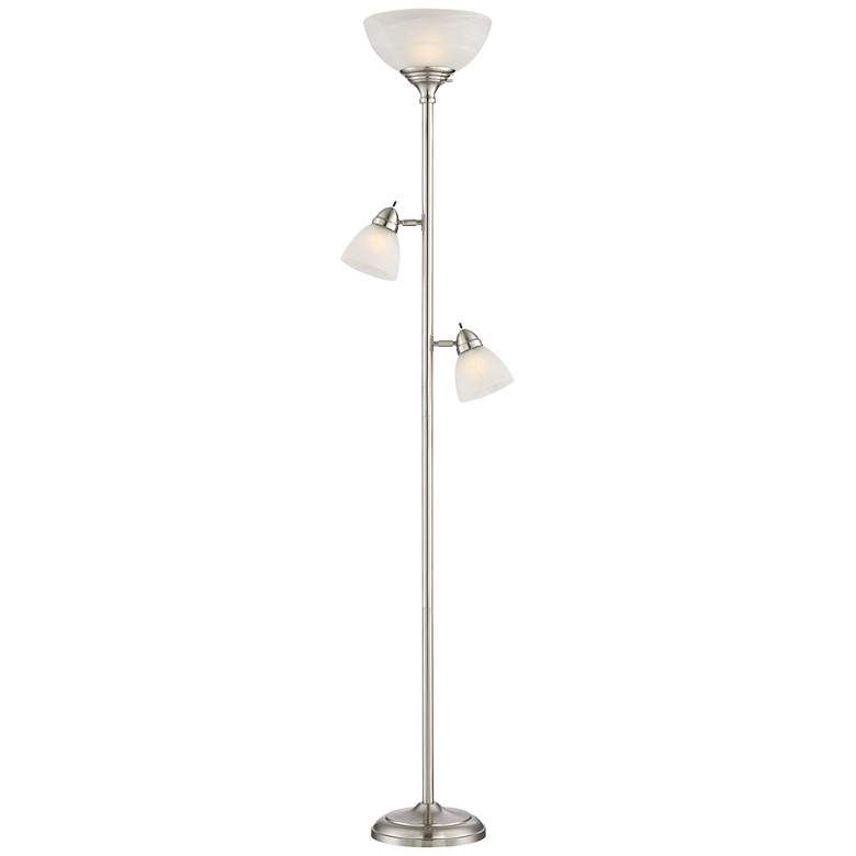 Image 3 360 Lighting Ellery 72 inch Nickel Tree Torchiere 3-Light Floor Lamp