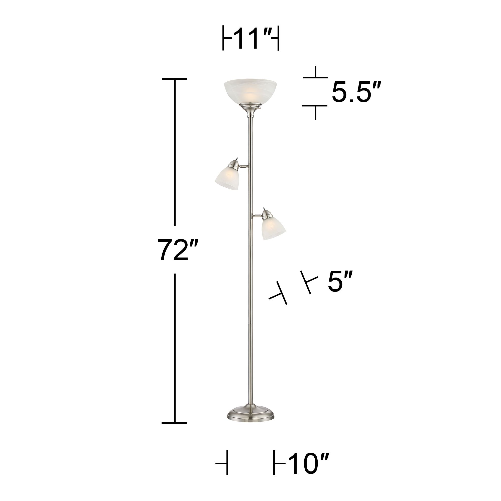 Watch A Video About the Ellery Brushed Nickel Tree Torchiere Floor Lamp