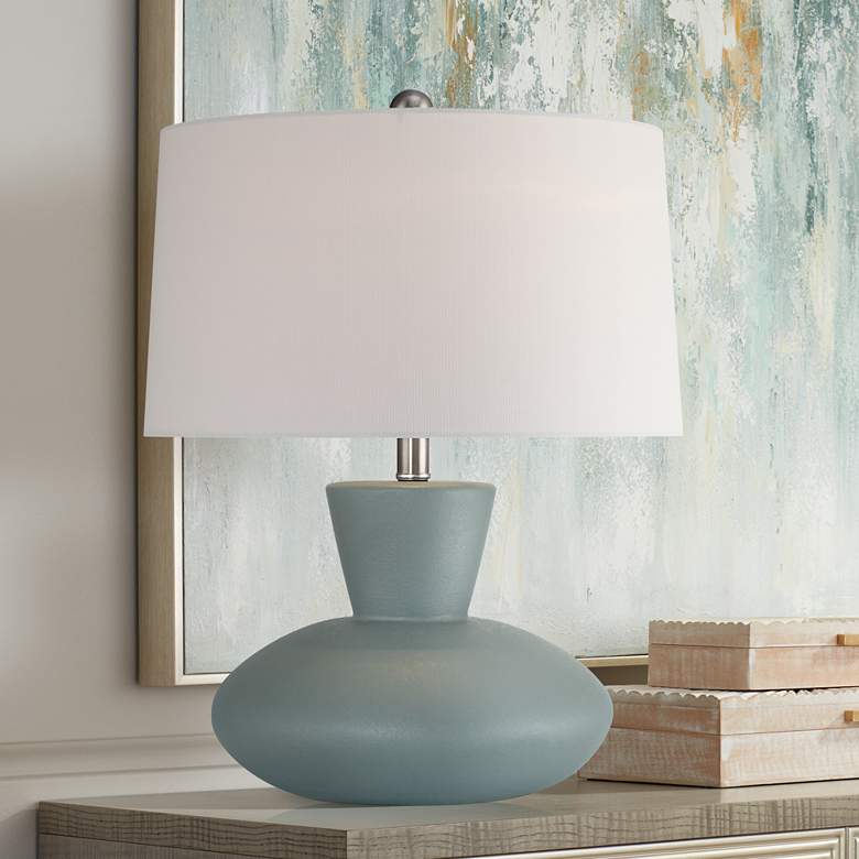 Image 2 360 Lighting Emil 21 1/2" High Light Gray Modern Ceramic Table Lamp