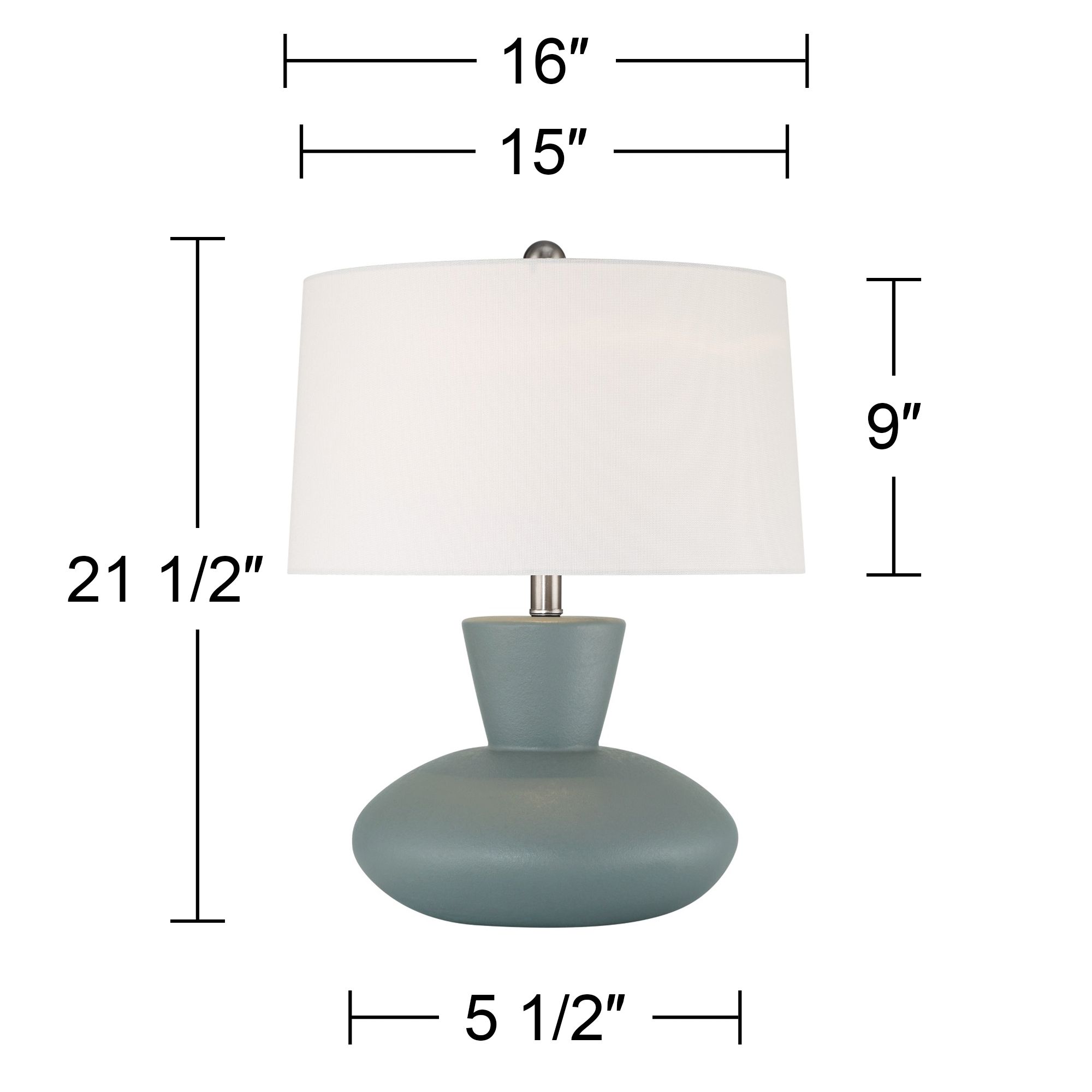 360 Lighting Emil 21 1/2" High Light Gray Modern Ceramic Table Lamp in scene