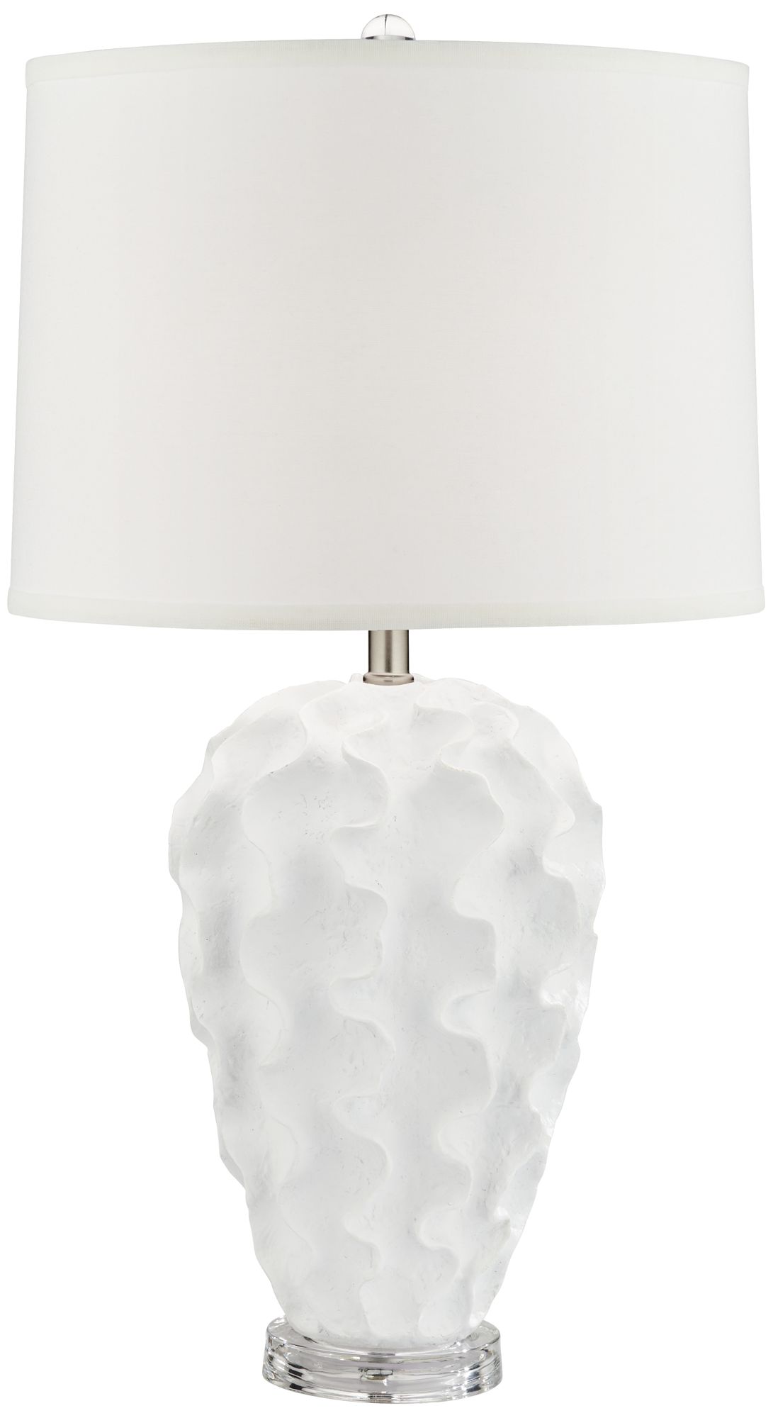 360 Lighting Emilia 28 1/2" White Ruffles Textured Vase Table Lamp