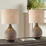 2_360 Lighting Emma 21" Brown Ceramic Mid-Century Table Lamps Set of 2