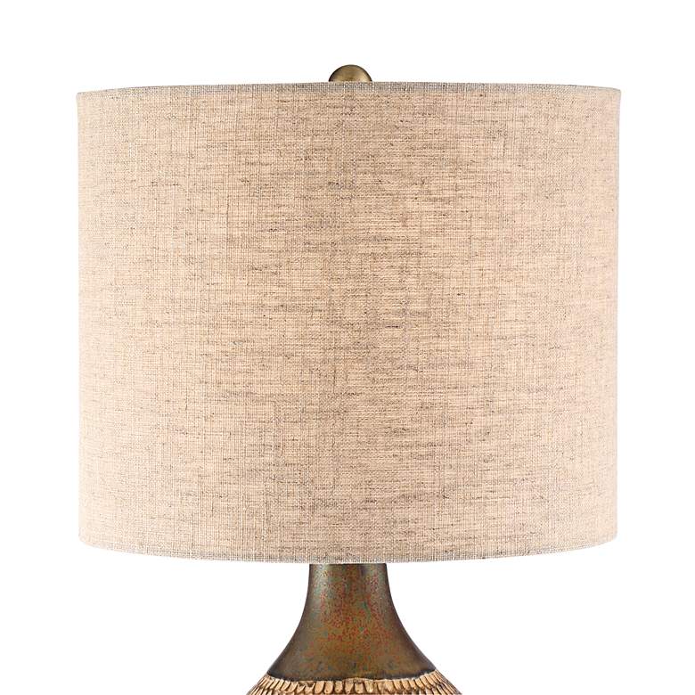 Image 4 360 Lighting Emma 21" Brown Ceramic Table Lamp with USB Dimmer more views