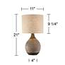 360 Lighting Emma 21" Brown Ceramic Table Lamp with USB Dimmer